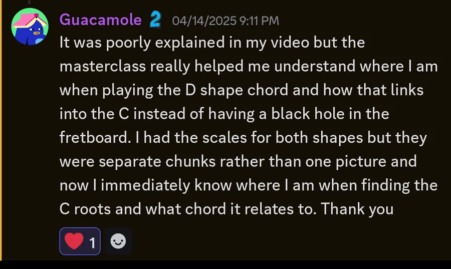 Community message about the masterclass