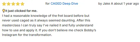 Five-star review for CAGED Deep Dive