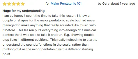 Five-star review for Major Pentatonic 101