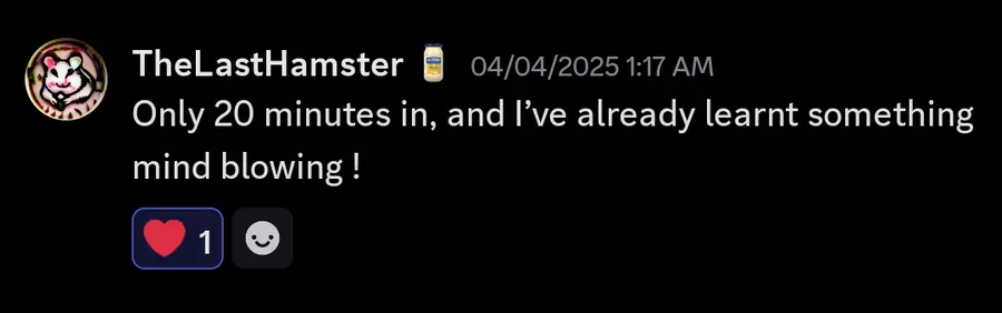Community message about the masterclass