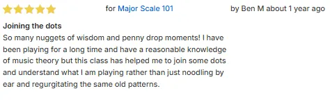 Five-star review for Major Scale 101